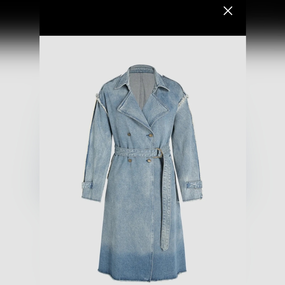 Denim Trench coat oversized fit.